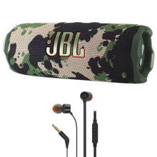 JBL Flip 7 Portable Waterproof Bluetooth Wireless Speaker (Camoflauge) with JBL T110 in Ear Headphones