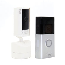 Ring Doorbell Pro Smart Wi-Fi Video Doorbell - Battery-powered (Satin Nickel) with Ring Pan-Tilt Indoor Security Cam - White