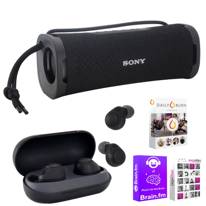 Sony WF-C700N Truly Wireless Noise Canceling In-Ear Headphones (Black) with Sony ULT FIELD 1 Wireless Portable Speaker (Black) and Software
