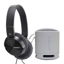Sony MDR-ZX110NC Noise-Canceling On-Ear Headphones with Sony XB100 Portable Waterproof Bluetooth Speaker (Gray)