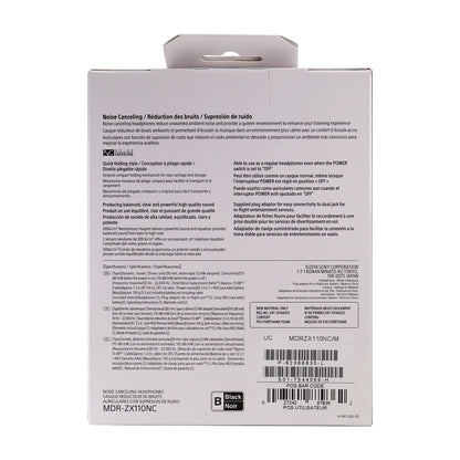 Sony MDR-ZX110NC Noise-Canceling On-Ear Headphones with Sony XB100 Portable Waterproof Bluetooth Speaker (Gray)