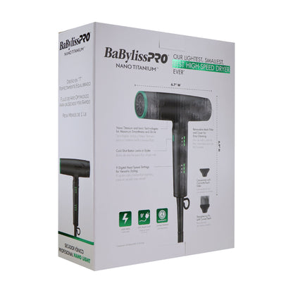 BaByliss Pro Nano Titanium Limited Edition Professional Nano Light Ionic Hair Dryer (Tomb45 Collection) with Conair Pro Ergo-Grip Detangler Brush