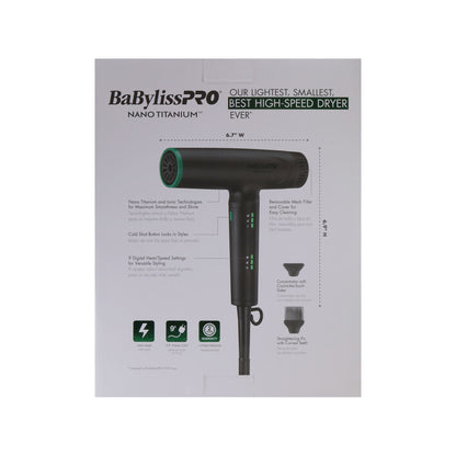 BaByliss Pro Nano Titanium Limited Edition Professional Nano Light Ionic Hair Dryer (Tomb45 Collection) with Conair Pro Ergo-Grip Detangler Brush