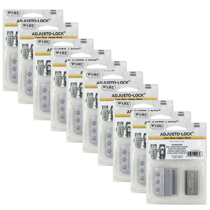 10x Wahl 1005 Adjusto-Lock 1-3mm Clipper Blades 3 Hole Silver for Wahl Designer