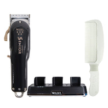 Wahl 8504 Professional Clipper Cordless Senior 120-240V with Pro Power Station Multi-Charge 3 Tools At Once and Flat Top Comb