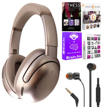 JBL Tour One M3 Wireless Over-Ear Noise Cancelling Headphones - Latte with JBL T110 in Ear Headphones and Software