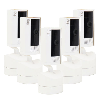 5x Ring Pan-Tilt Indoor Security Cam with 360° Horizontal Pan Coverage, Live View & Two-Way Talk and HD Video - White