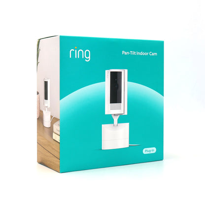 5x Ring Pan-Tilt Indoor Security Cam with 360° Horizontal Pan Coverage, Live View & Two-Way Talk and HD Video - White