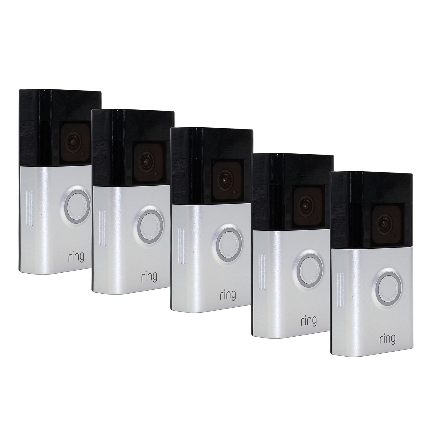 5x Ring Battery Doorbell Pro Smart Wi-Fi Video Doorbell - Battery-powered with 1536p HD+ Video (Satin Nickel)