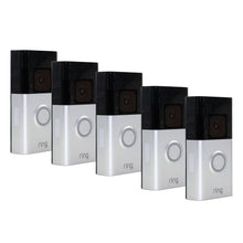 5x Ring Battery Doorbell Pro Smart Wi-Fi Video Doorbell - Battery-powered with 1536p HD+ Video (Satin Nickel)