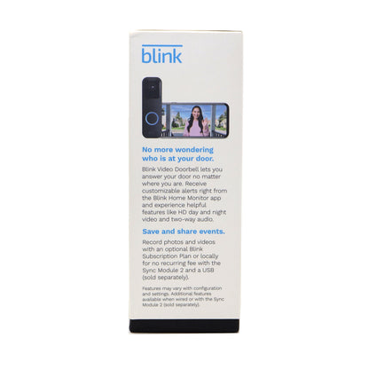 3x Blink Smart Wifi Video Doorbell – Wired/Battery Operated (Black)