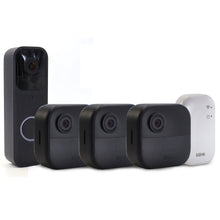 Blink Outdoor 4 Wireless Smart Security Camera - Sync Module Core Included (3 Cameras) with Blink Smart Wifi Video Doorbell – Wired/Battery Operated
