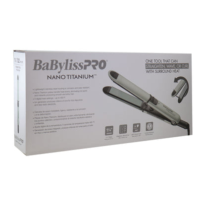 BaByliss Pro Limited Edition Nano Titanium Prima 3000 Stainless Steel Flat Iron Grey - 1-1/4" #BNT3000TGY (Dual Voltage)