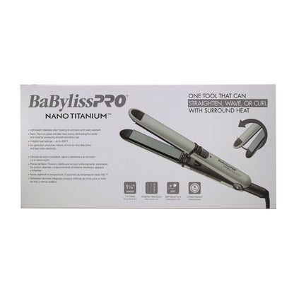 BaByliss Pro Limited Edition Nano Titanium Prima 3000 Stainless Steel Flat Iron Grey - 1-1/4" #BNT3000TGY (Dual Voltage)