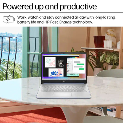 HP 14" Laptop - Intel Processor N150 2025 - 4GB Memory, 128GB UFS (Sky Blue)