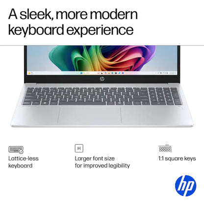 HP OmniBook 3 Copilot+ PC 15.6" Full HD Touch-Screen Laptop - AMD Ryzen 5 AI 5 330 2025 - 16GB Memory, 12GB SSD (Glacier Silver)