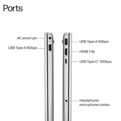 HP OmniBook 3 Copilot+ PC 15.6" Full HD Touch-Screen Laptop - AMD Ryzen 5 AI 5 330 2025 - 16GB Memory, 12GB SSD (Glacier Silver)