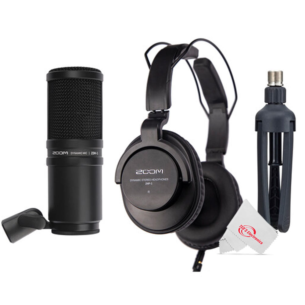 Zoom LiveTrak L12next Digital Mixer / Recorder + ZOOM BTA-1 Bluetooth Adaptor For ARQ AR-48, L-20, H3-VR & F6 + Zoom ZDM-1 Podcast Mic Pack Accessory Bundle With Microphone, Headphones, Tripod, W dscreen & Cable + ZOOM AD-19D 12V AC Adapter For F4, F8, T