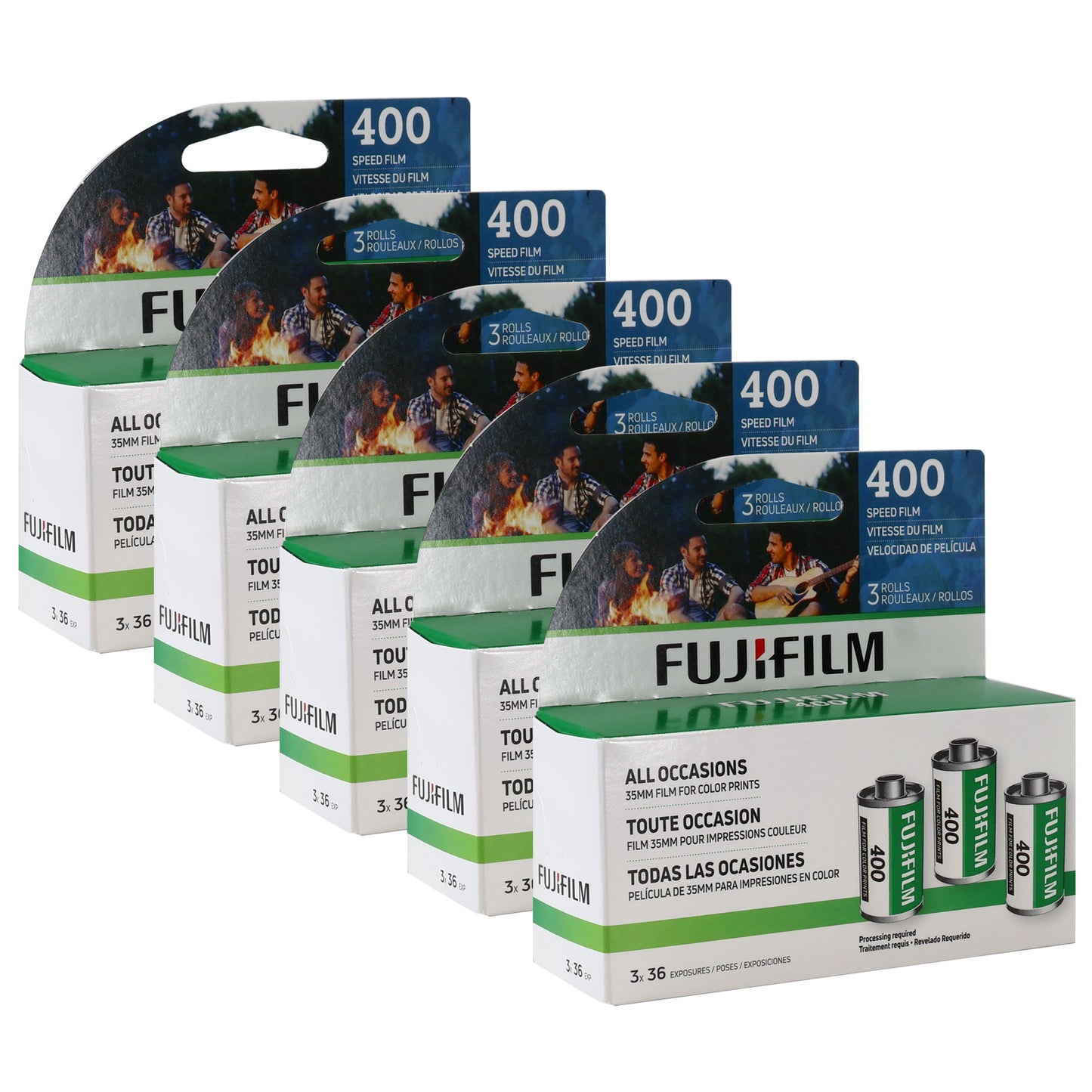 5x Fujifilm 400 Color Negative 35mm Film (36 Exposures) - 3 Pack