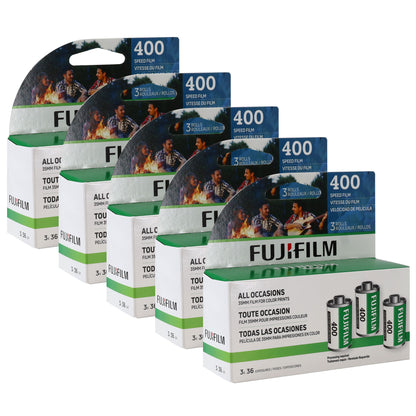 5x Fujifilm 400 Color Negative 35mm Film (36 Exposures) - 3 Pack