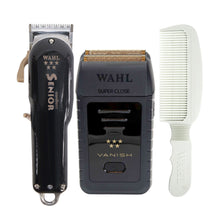Wahl 5 Star Vanish Shaver 8173-700 (Dual Voltage) with 8504 Professional Cordless Senior Clipper and Flat Top Comb