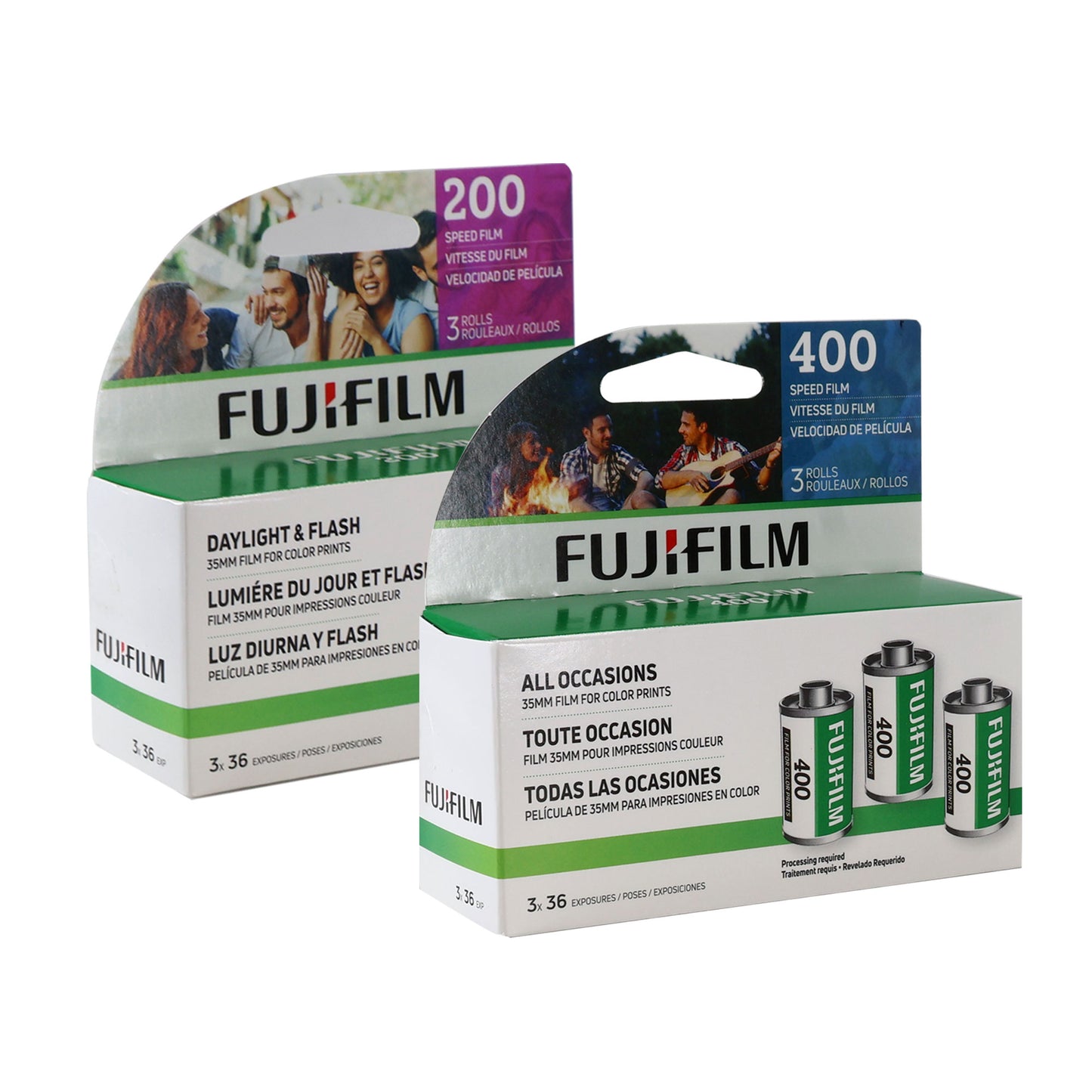 Fujifilm 400 Color Negative 35mm Film (36 Exposures) - 3 Pack + Fujifilm 200 Color Negative 35mm Film (36 Exposures) - 3 Pack