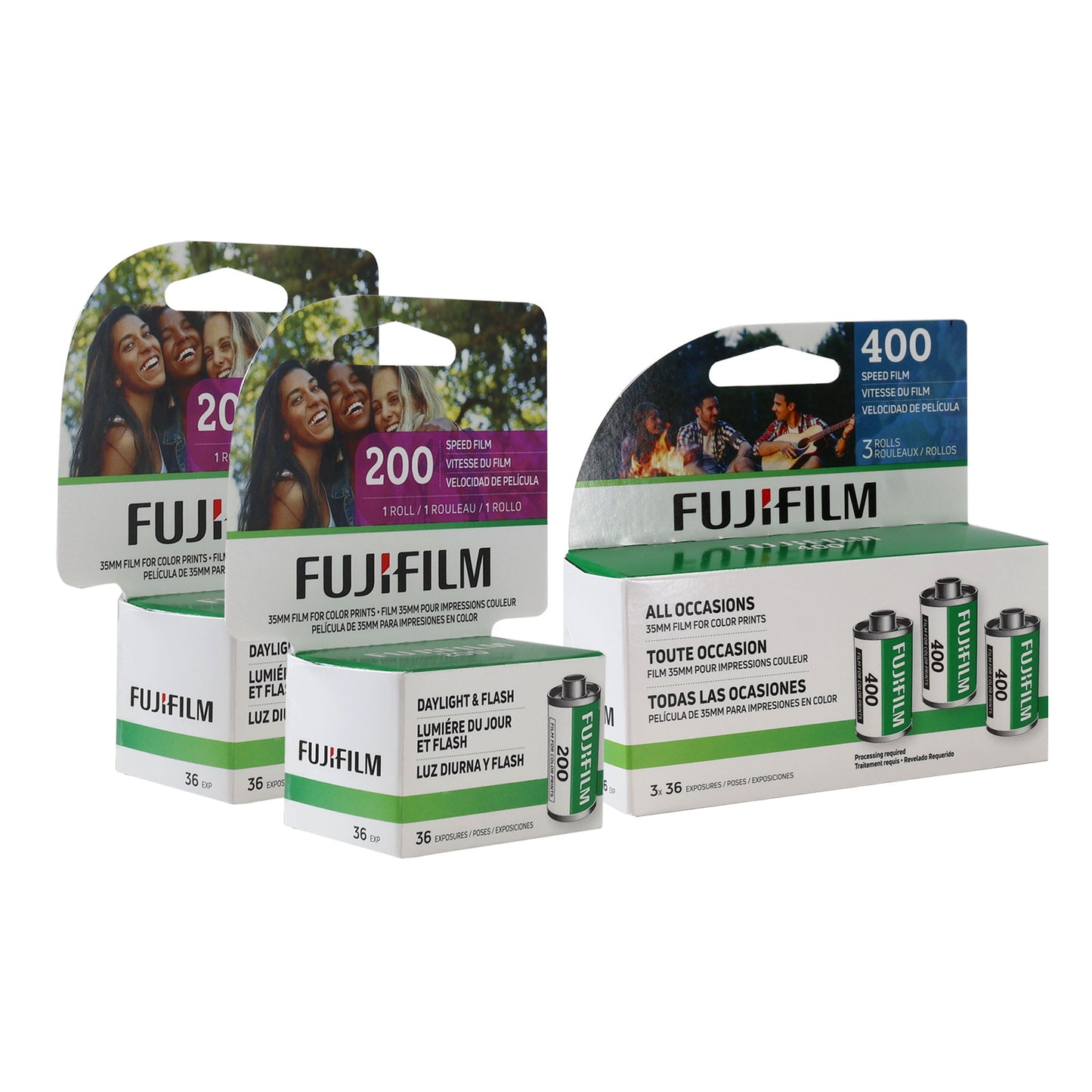 Fujifilm 400 Color Negative 35mm Film (36 Exposures) - 3 Pack + 2x Fujifilm 200 Color Negative 35mm Film (36 Exposures)