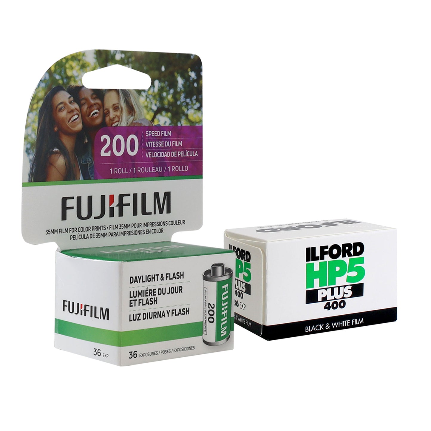 Fujifilm 200 Color Negative 35mm Film (36 Exposures) + Ilford HP5 Plus Black and White Negative Film (35mm Roll Film, 36 Exposures)