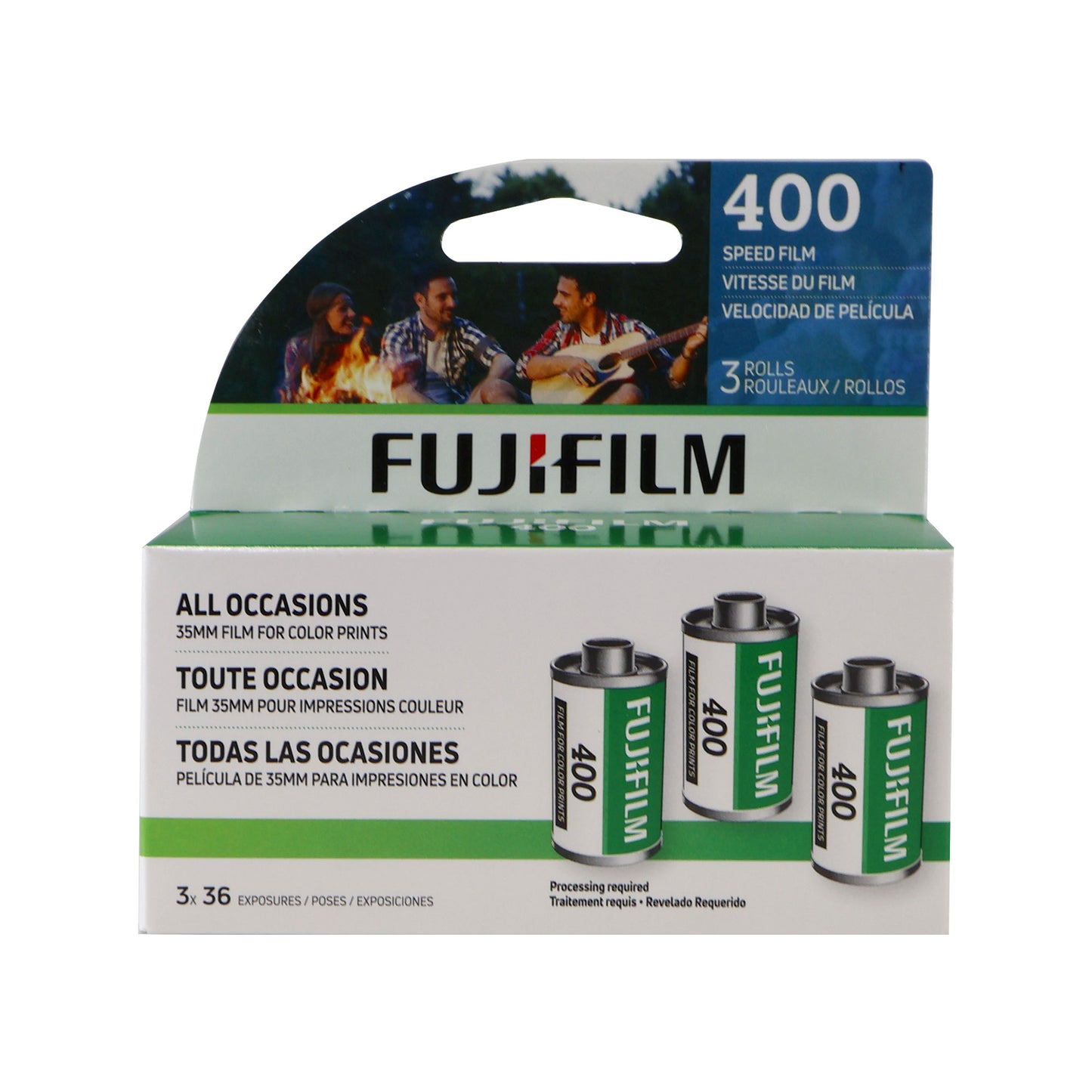 Fujifilm 400 Color Negative 35mm Film (36 Exposures) - 3 Pack + 2x Ilford HP5 Plus Black and White Negative Film (35mm Roll Film, 36 Exposures)