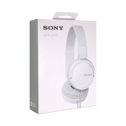 Sony XB100 Portable Waterproof Bluetooth Speaker (Orange) + Sony MDR-ZX110 On-Ear Wired Headphones (White)