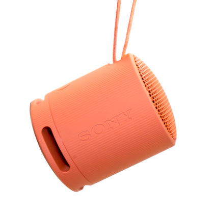 Sony XB100 Portable Waterproof Bluetooth Speaker (Orange) + Sony MDR-ZX110 On-Ear Wired Headphones (White)