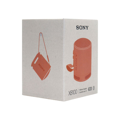 Sony XB100 Portable Waterproof Bluetooth Speaker (Orange) + Sony MDR-ZX110 On-Ear Wired Headphones (White)