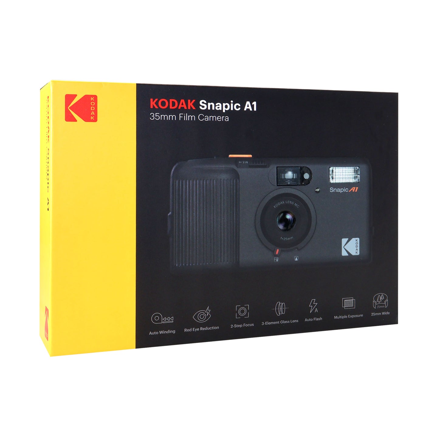 Kodak Snapic A1 35mm Film Camera (Rhino Gray) + Kodak ColorPlus 200 Color Negative Film (35mm Roll Film, 36 Exposures) 6031470 + 4x Alkaline AAA Batteries