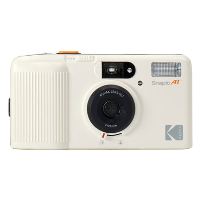 Kodak Snapic A1 35mm Film Camera (Ivory White) + Kodak ColorPlus 200 Color Negative Film (35mm Roll Film, 36 Exposures) 6031470 + 4x Alkaline AAA Batteries