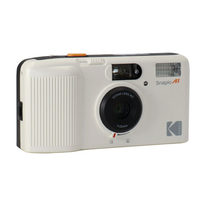 Kodak Snapic A1 35mm Film Camera (Ivory White) with ColorPlus 200 Color Negative Film and Pro 400TX Tri-X 400 Negative Film + 4x Alkaline AAA Batteries