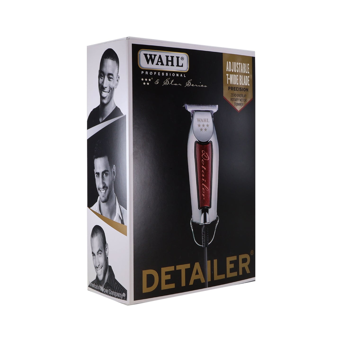 Wahl Profesional 5 Star Series Detailer Trimmer 8081 with Wahl Flat Top Comb White