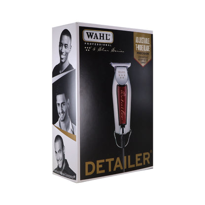 Wahl Profesional 5 Star Series Detailer Trimmer 8081 with Wahl Flat Top Comb White