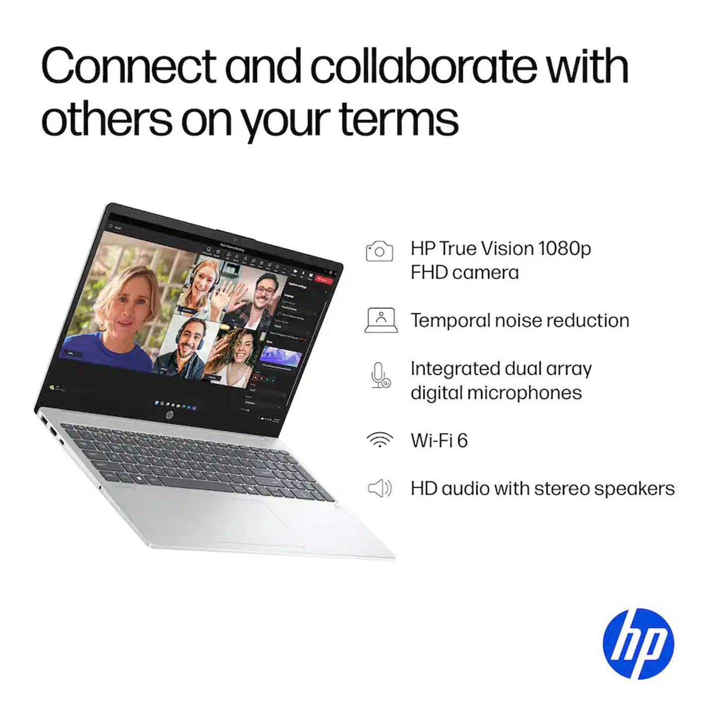 HP OmniBook 3 Copilot+ PC 15.6" Full HD Touch-Screen Laptop - AMD Ryzen 5 AI 5 330 2025 - 16GB Memory, 12GB SSD (Glacier Silver) Complete Office Work Bundle