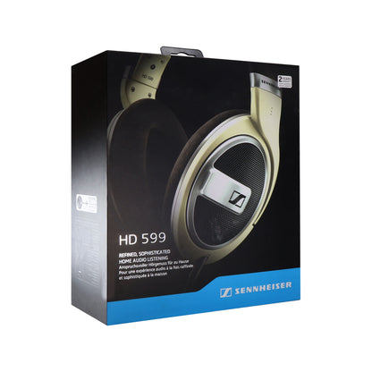 Sennheiser Open-Back Over-Ear Headphones (Matte Ivory) - HD-599 + Sony XB100 Portable Waterproof Bluetooth Speaker (Gray)