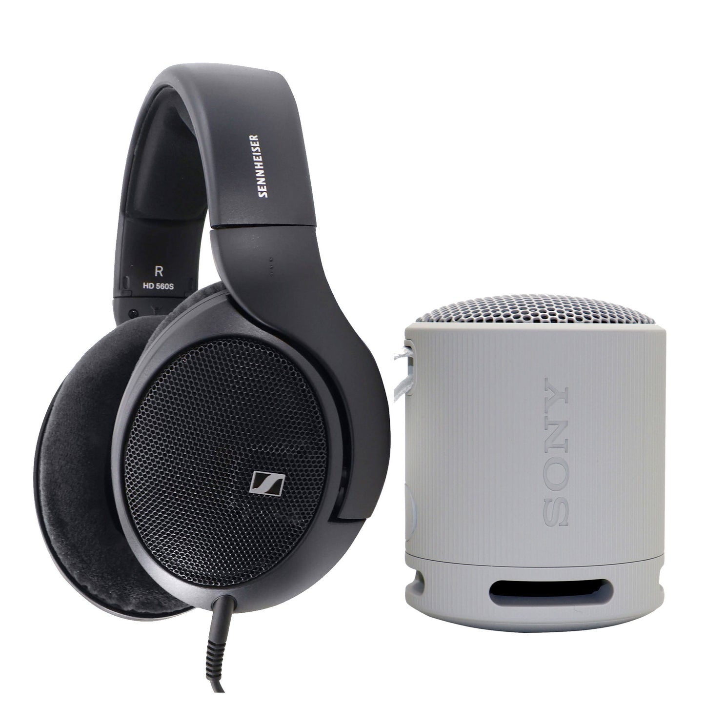 Sennheiser HD 560S Open-Back High-Performance Headphones + Sony XB100 Portable Waterproof Bluetooth Speaker (Gray)