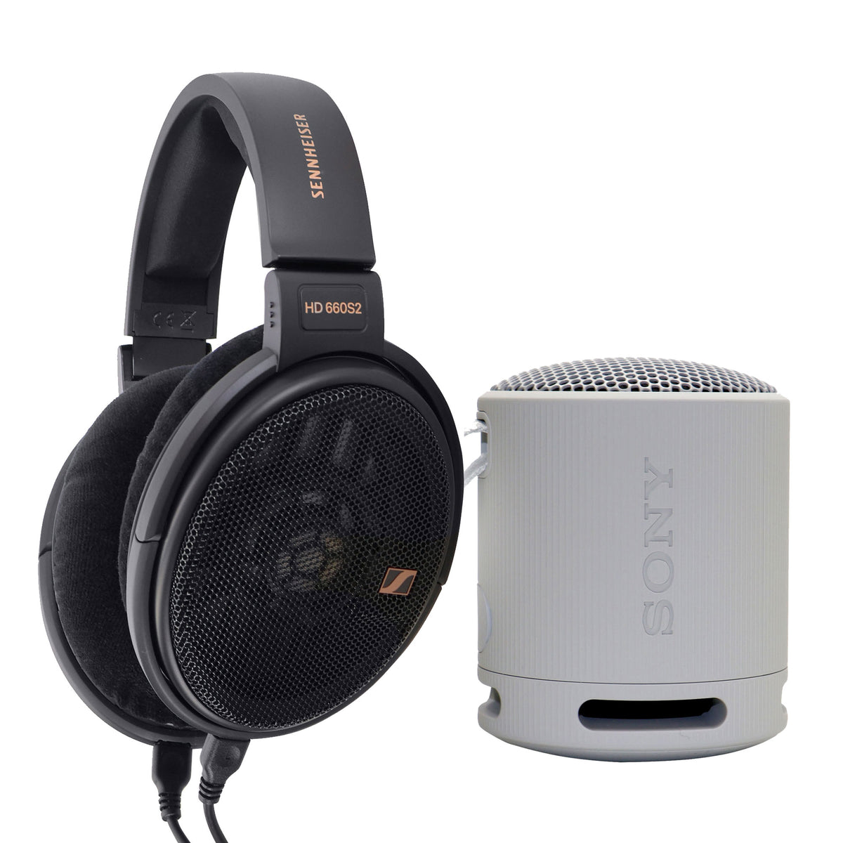 Sennheiser HD 660S2 Wired Over-Ear Headphones + Sony XB100 Portable Waterproof Bluetooth Speaker (Gray)