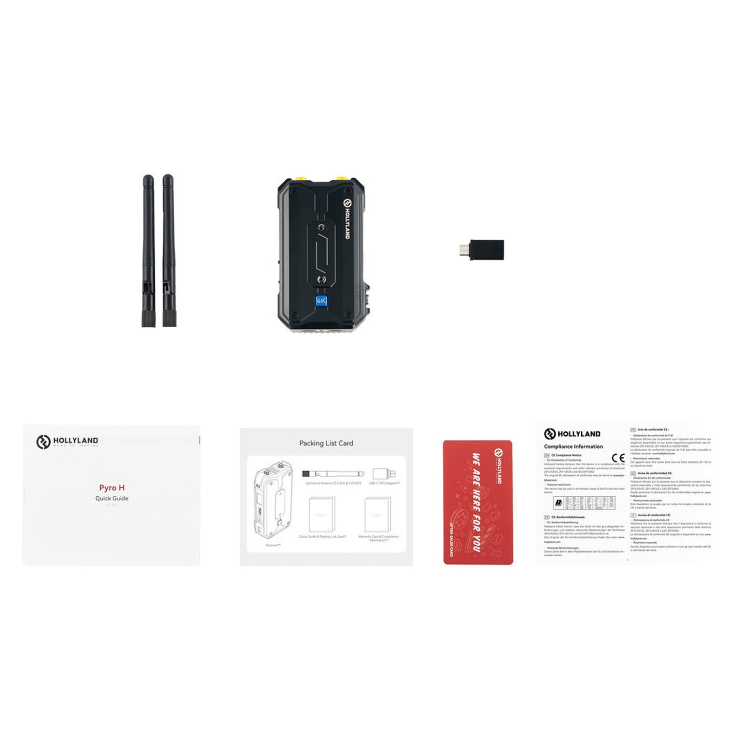 2x Hollyland Pyro H RX 4K HDMI Wireless Video Receiver with Video Transmitter