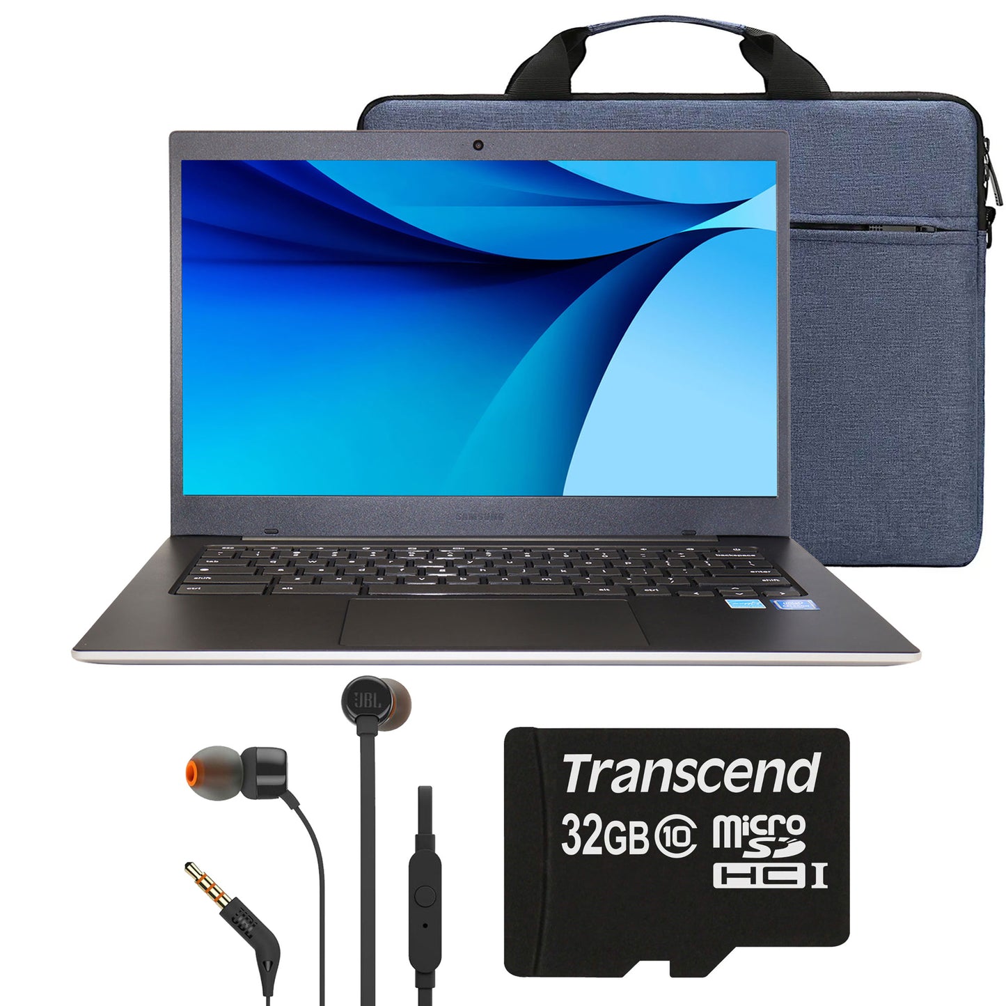 Samsung Galaxy Chromebook Go 14" LED Laptop - Intel Celeron N4500, 4GB RAM, 64GB Storage, ChromeOS (Silver) Accessory Bundle