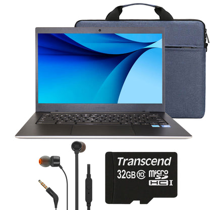 Samsung Galaxy Chromebook Go 14" LED Laptop - Intel Celeron N4500, 4GB RAM, 64GB Storage, ChromeOS (Silver) Accessory Bundle