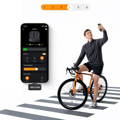 Hollyland LARK A1 Combo 2-Person Wireless Microphone System with USB-C and Lightning Connectors for Mobile Devices (Space Gray) Podcast & Interview Bundle