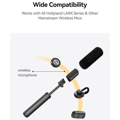 Hollyland LARK A1 Combo 2-Person Wireless Microphone System with USB-C and Lightning Connectors for Mobile Devices (Space Gray) Podcast & Interview Bundle