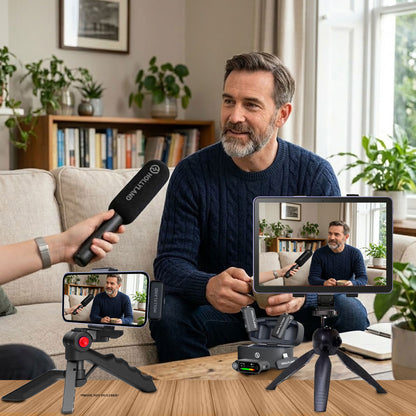 Hollyland LARK MAX 2 Combo 2-Person Wireless Microphone System for Cameras and Mobile Devices (Space Gray, 2.4 GHz) Podcast & Interview Bundle