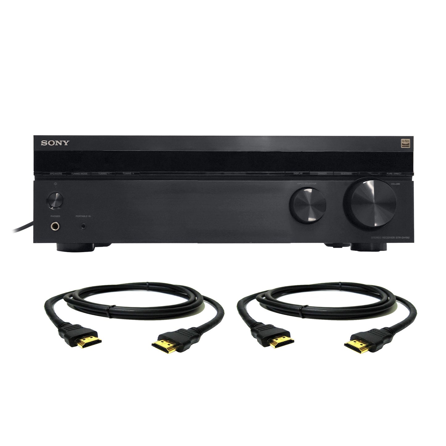 Sony STR-DH190 Stereo Receiver + 2x 6ft HDMI Cable