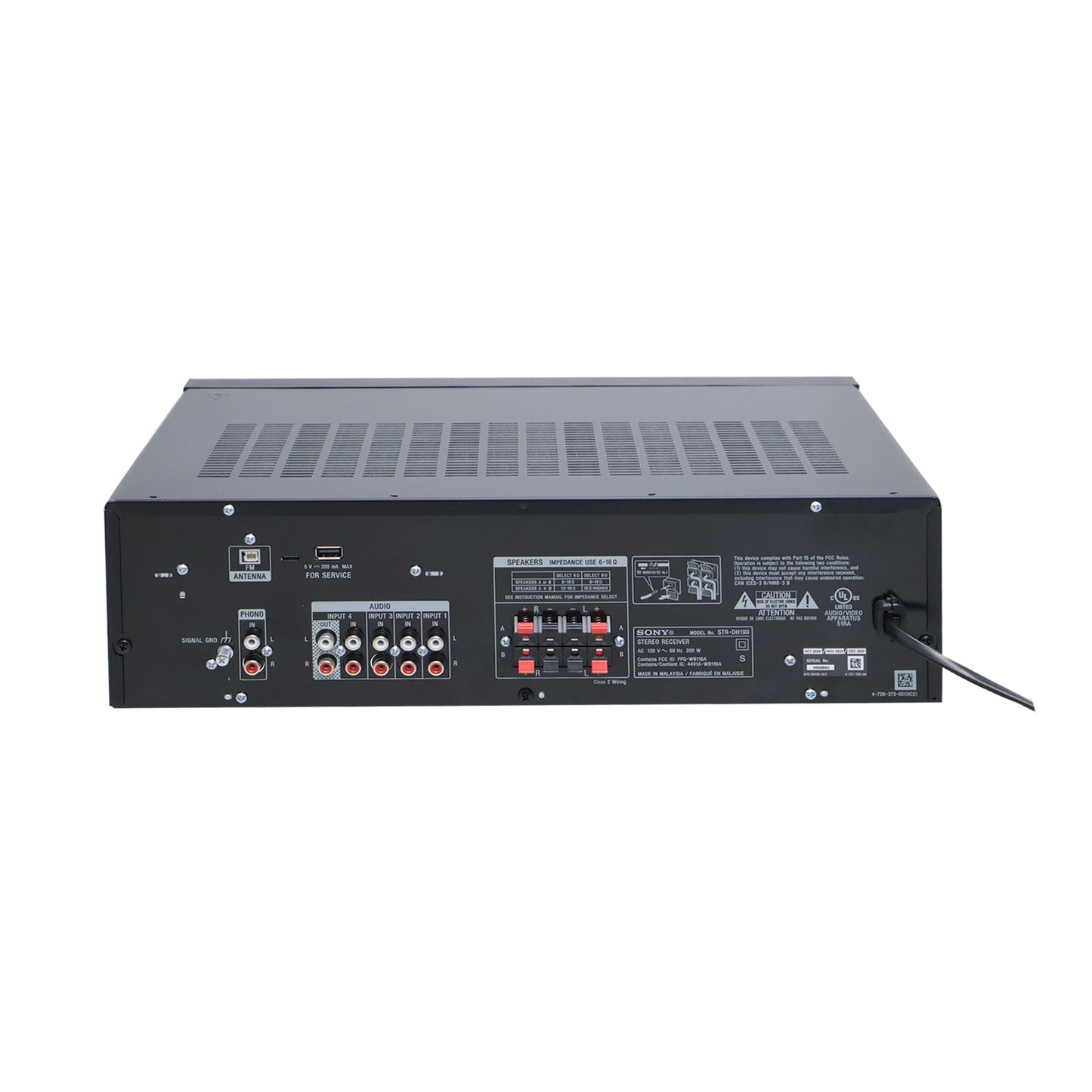 Sony STR-DH190 Stereo Receiver + 2x 6ft HDMI Cable