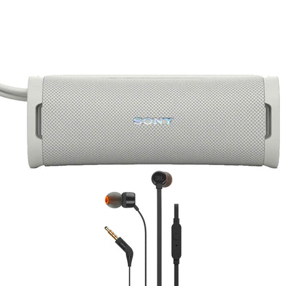 Sony ULT FIELD 1 Wireless Speaker Off-White + JBL T110 Earbuds - Open Box, Portable